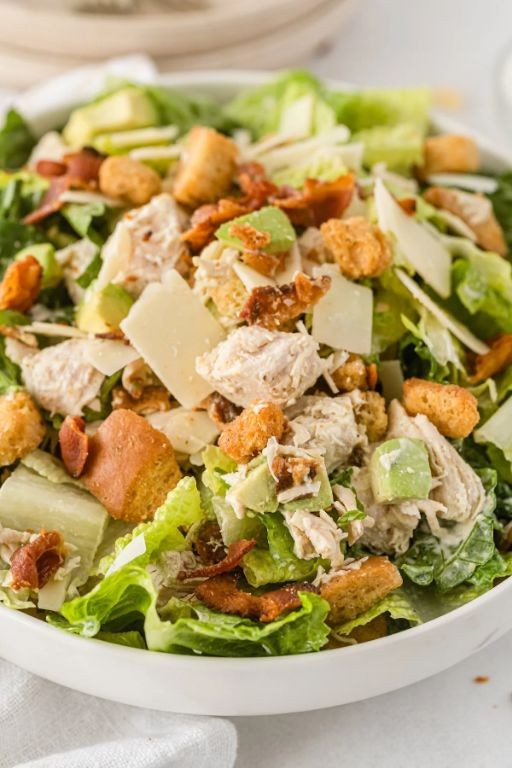 Bacon-Wrapped Chicken Caesar Salad with Ranch Dressing