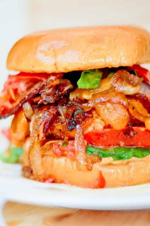 Bacon-Wrapped Ground Chicken Burgers with Chipotle Mayo