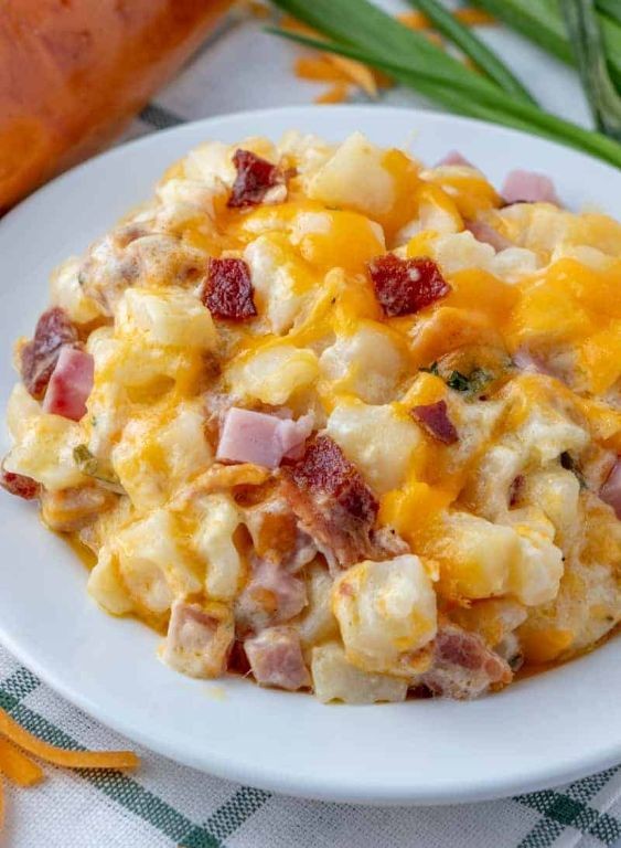 Bacon-Wrapped Scalloped Potatoes and Ham