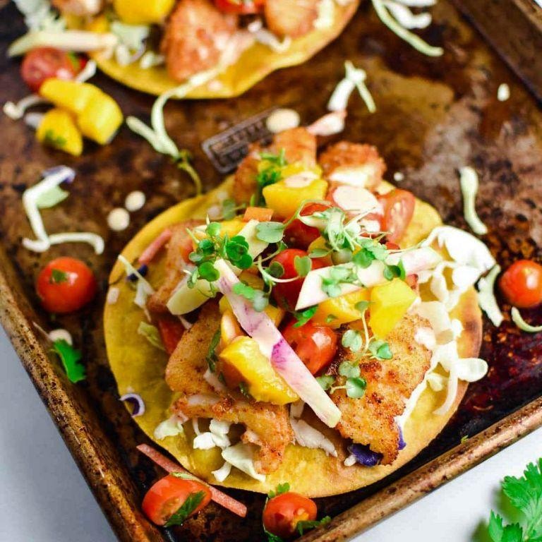 Baja Fish Tostadas with Chipotle Mayo