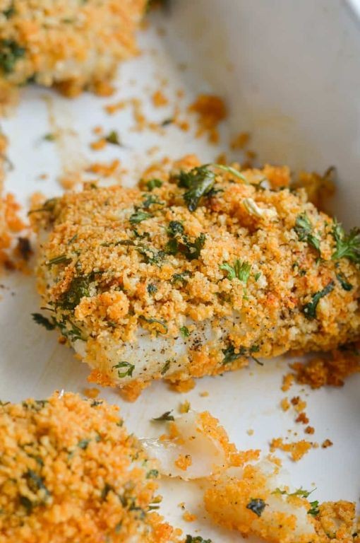 Baked Breadcrumb-Crusted Cod