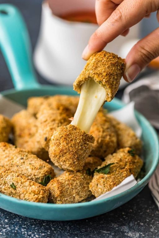 Baked Breaded Mozzarella Sticks