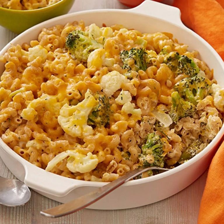 Baked Broccoli and Cauliflower Mac and Cheese
