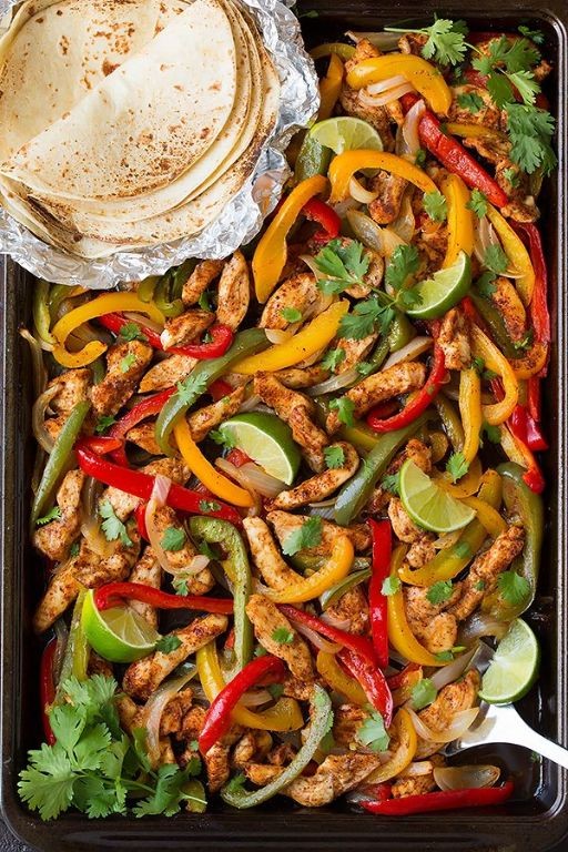 Baked Chicken Fajitas with Bell Peppers