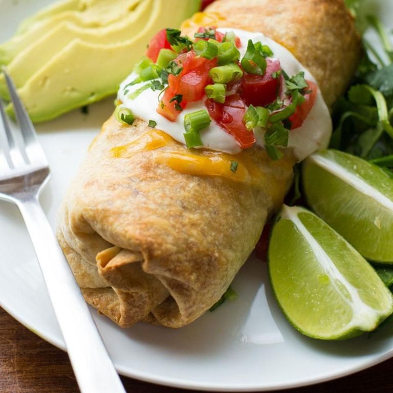 Baked Chicken and Cheese Chimichangas