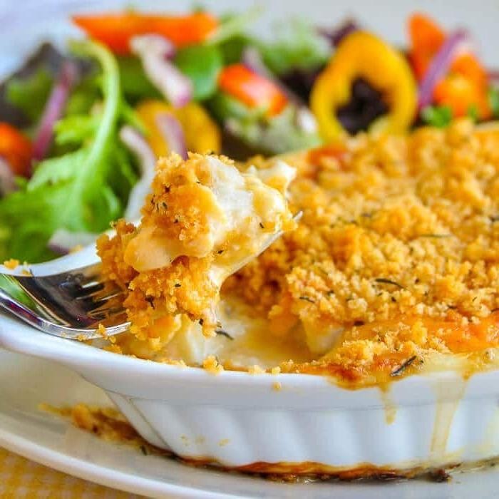 Baked Cod au Gratin with Cheese