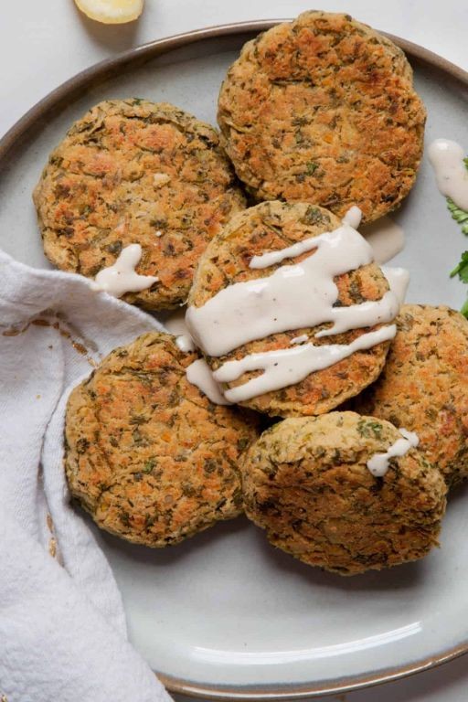 Baked Falafel with Tahini Dressing