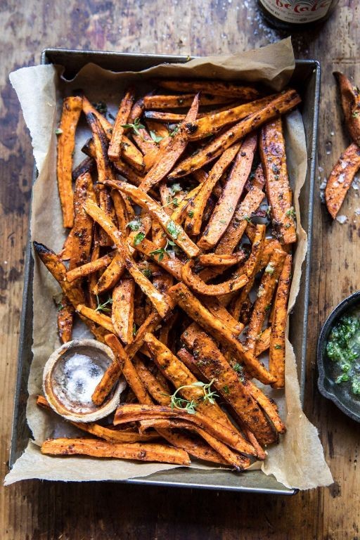 Baked Sweet Potato Fries with Herbs