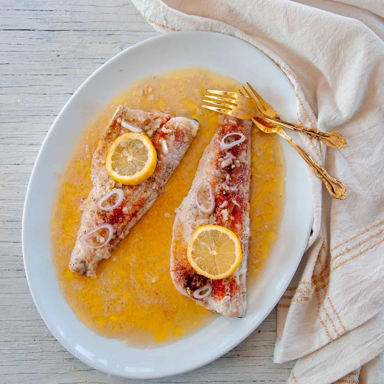 Baked Walleye in White Wine Sauce