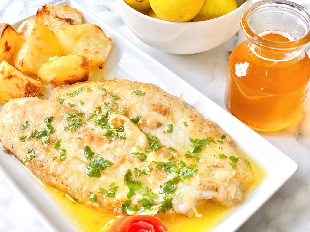 Baked Walleye with Brown Butter Sauce