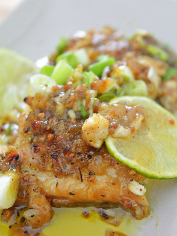 Baked Walleye with Honey Mustard Glaze