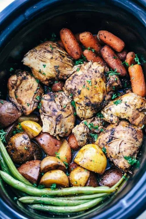 Balsamic Chicken and Potato Slow Cooker Delight