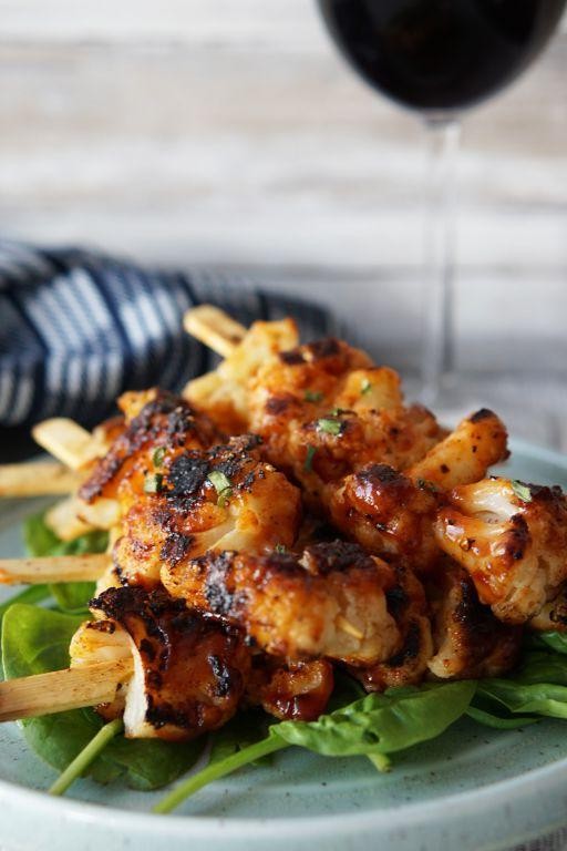 Balsamic Glazed Baby Cauliflower Skewers