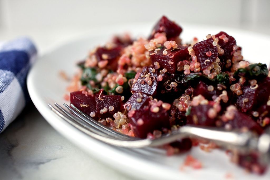 Balsamic Glazed Beet and Goat Cheese Quinoa Pilaf