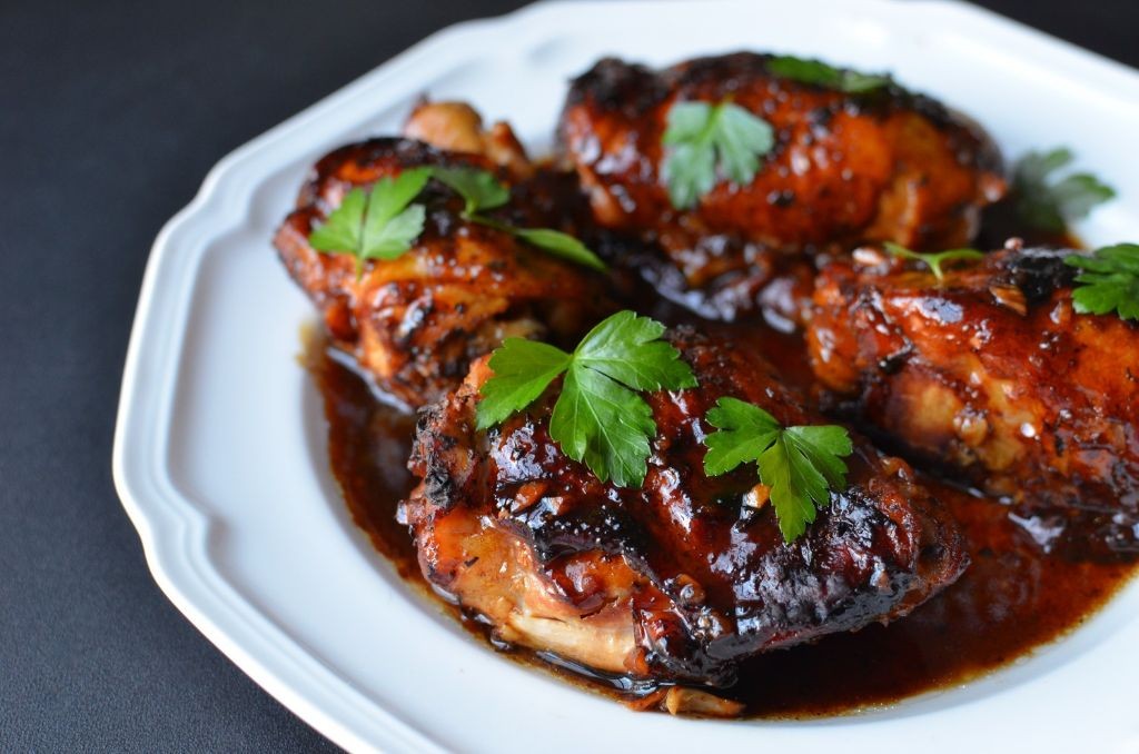 Balsamic Glazed Chicken Legs in the Crock Pot
