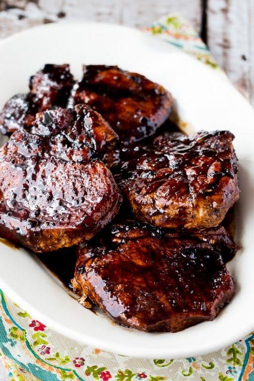 Balsamic Glazed Cubed Pork Chops