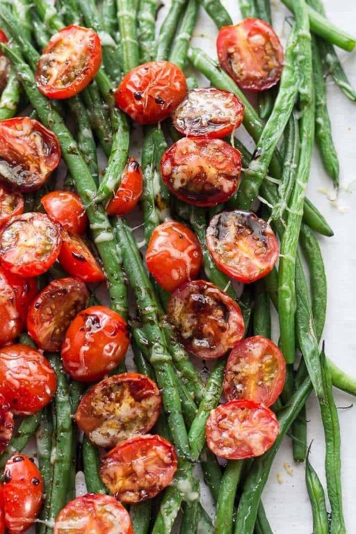 Balsamic Glazed Green Beans with Cherry Tomatoes