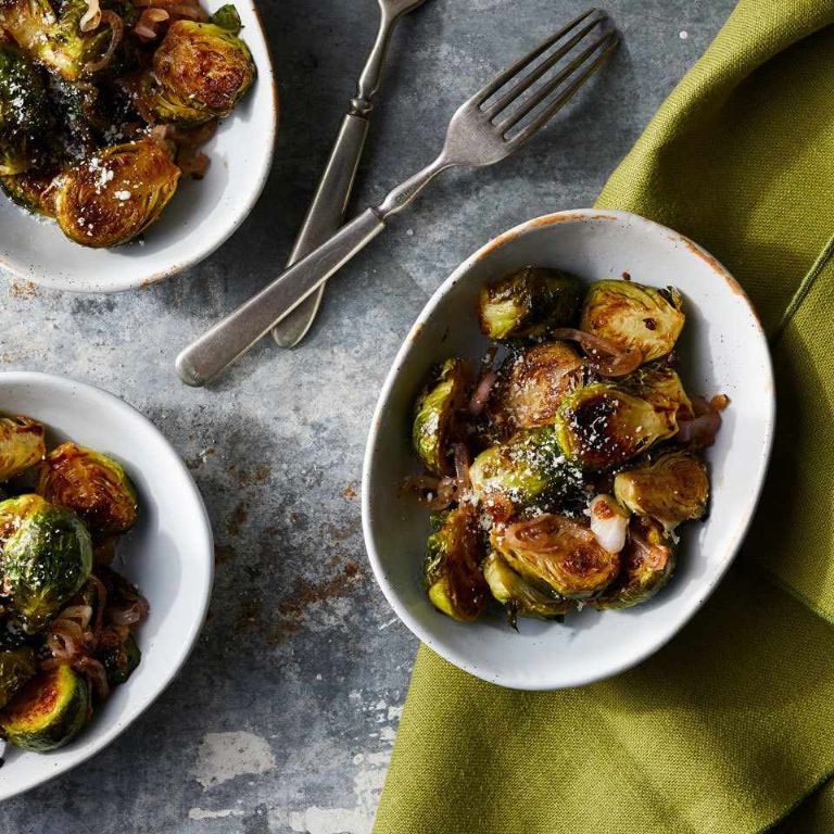 Balsamic Roasted Brussels Sprouts with Parmesan