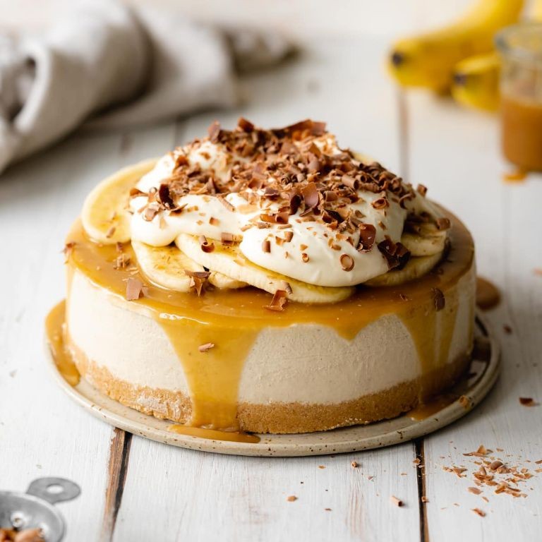 Banana Caramel Tofu Cheesecake
