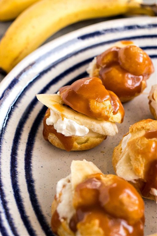 Banana Custard Profiteroles