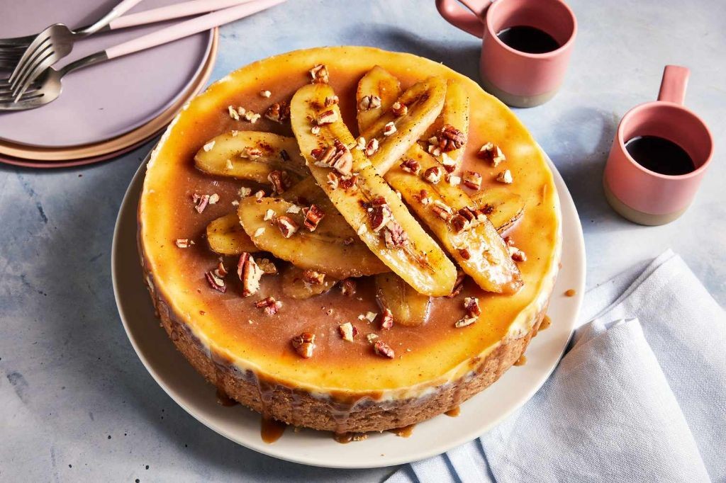 Banana Foster Ricotta Cheesecake