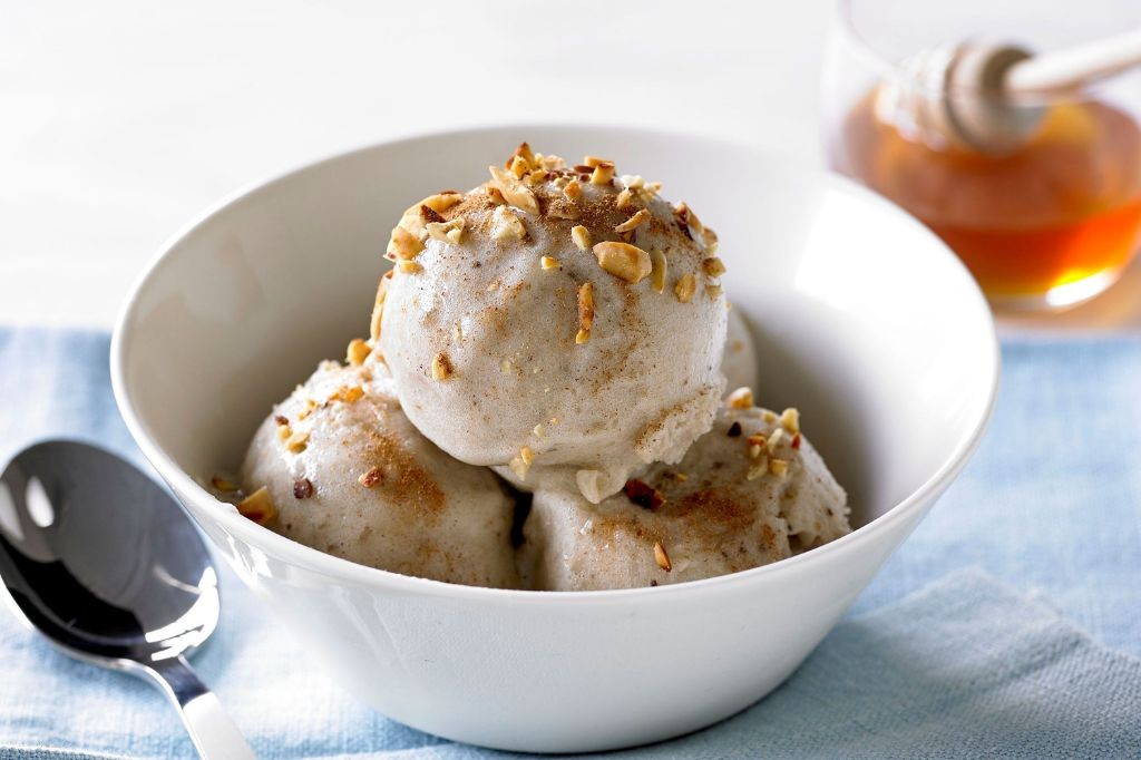 Banana Ice Cream with Almonds