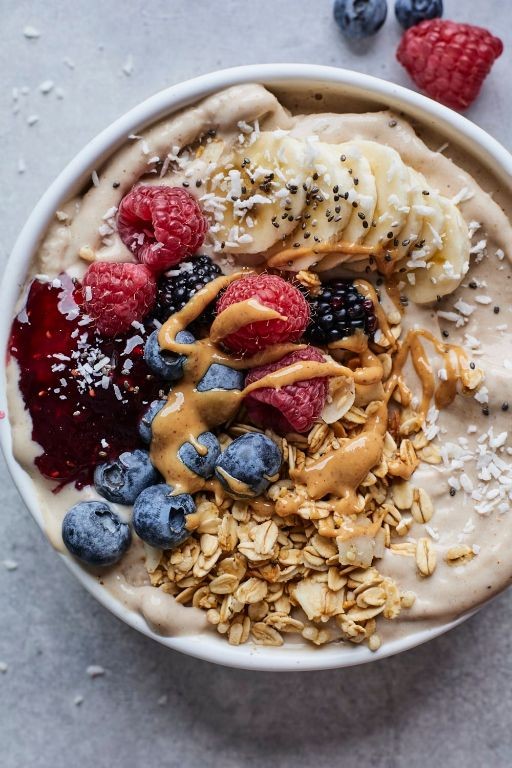 Banana Protein Smoothie Bowl with Granola