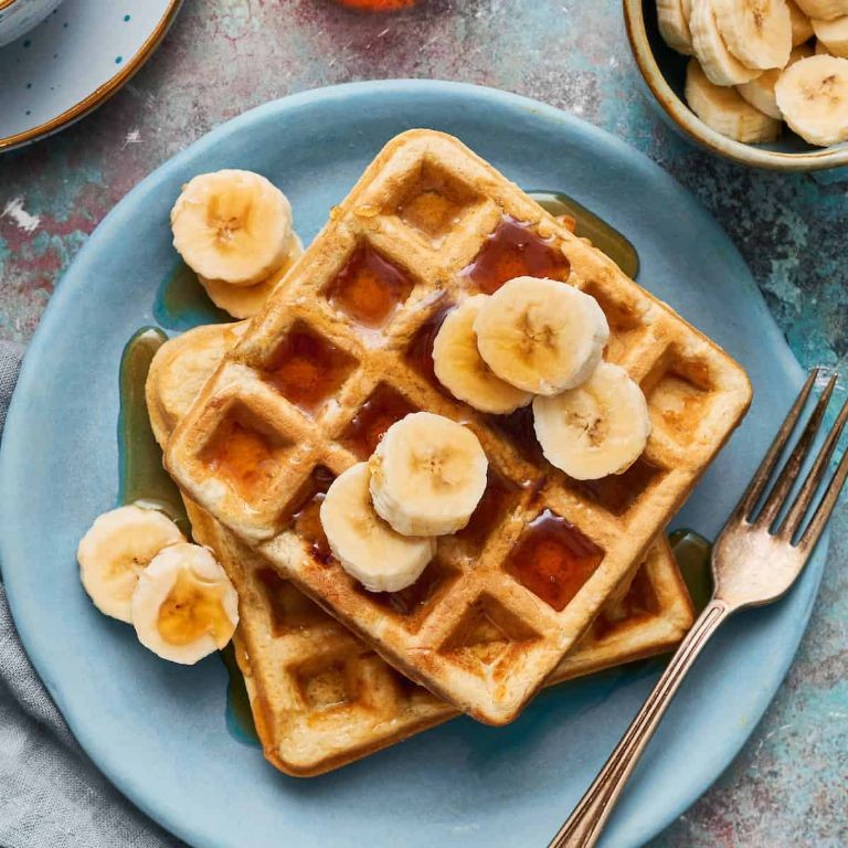 Banana Protein Waffles with Greek Yogurt