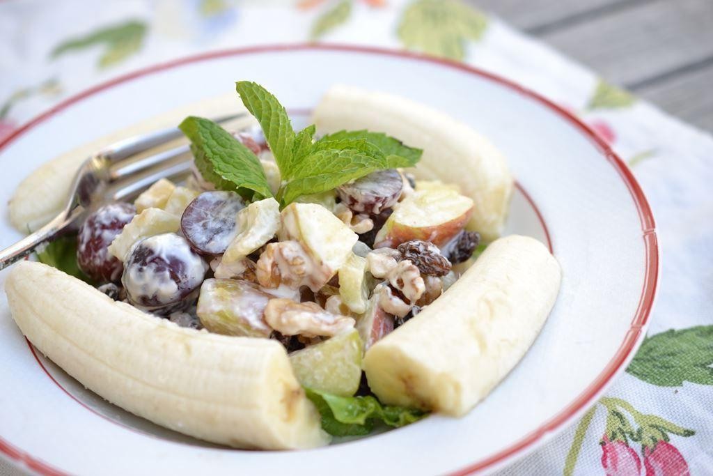 Banana Walnut Salad with Greek Yogurt
