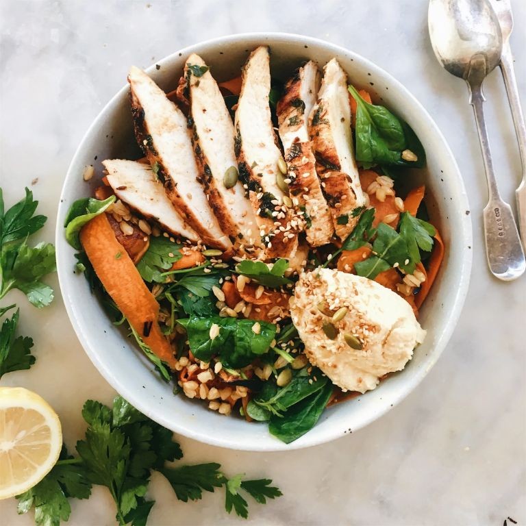 Barley Salad with Grilled Chicken and Lemon Vinaigrette