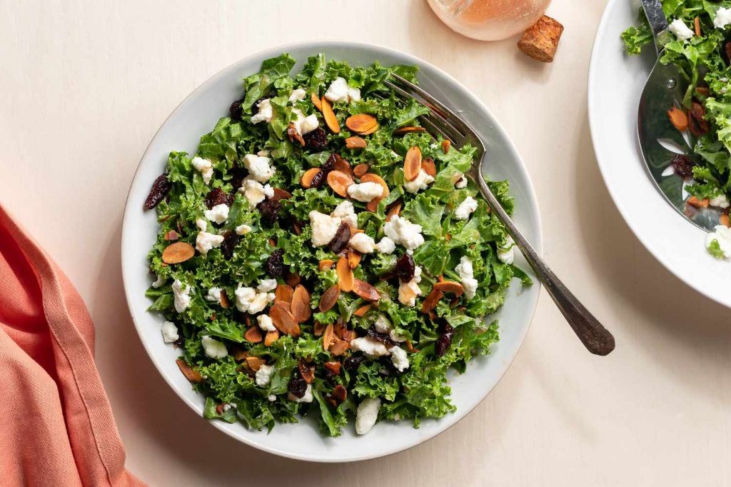 Barley Salad with Kale, Cranberries, and Almonds