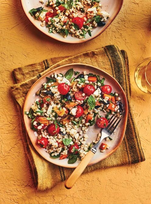 Barley Salad with Roasted Red Peppers and Feta