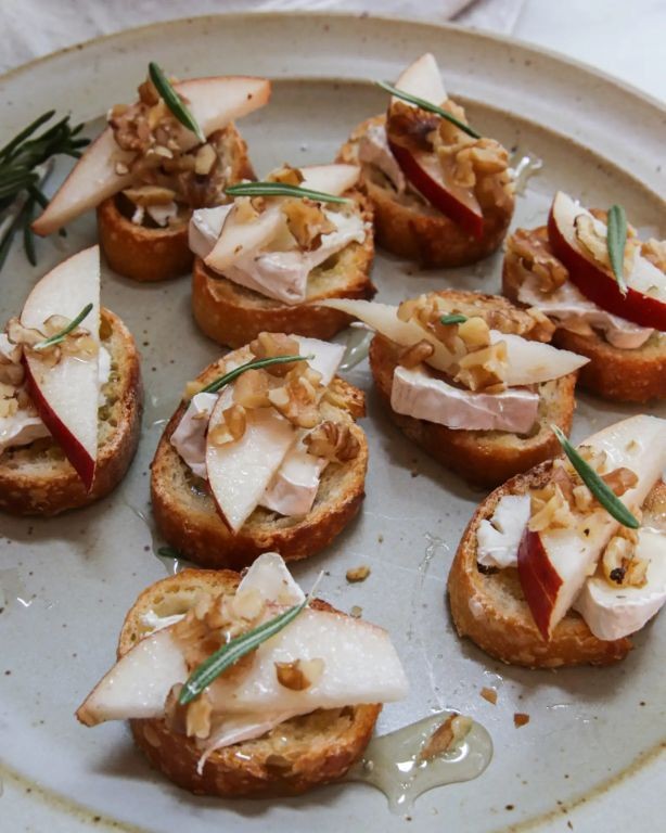 Bartlett Pear and Brie Crostini