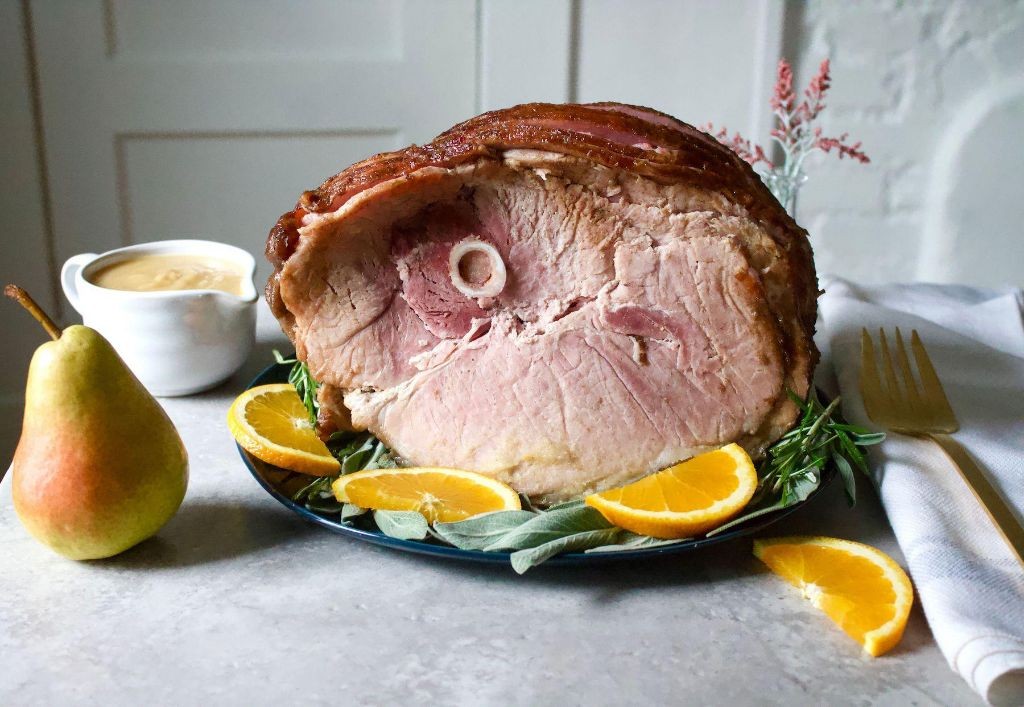 Bartlett Pear and Maple Glazed Ham
