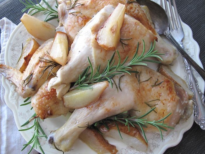 Bartlett Pear and Rosemary Roasted Chicken