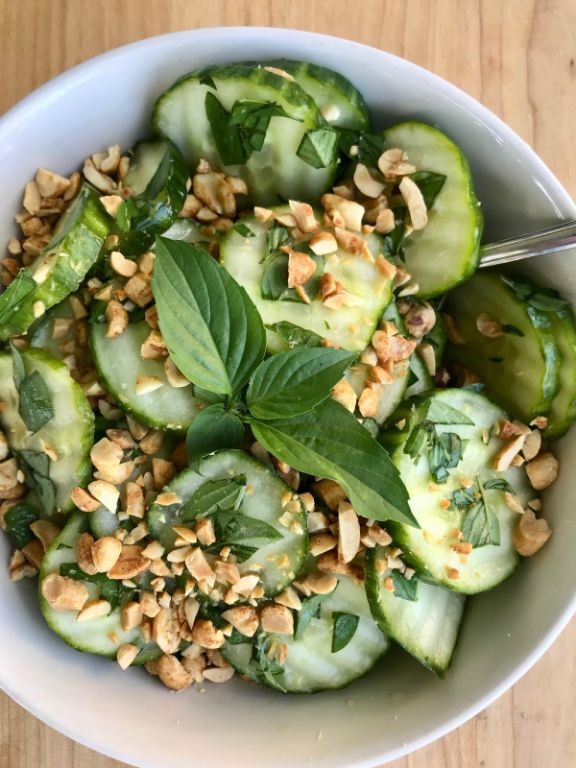 Basil Lime Cucumber Salad