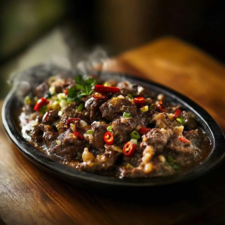 Beef Sisig with Jalapeños and Sriracha