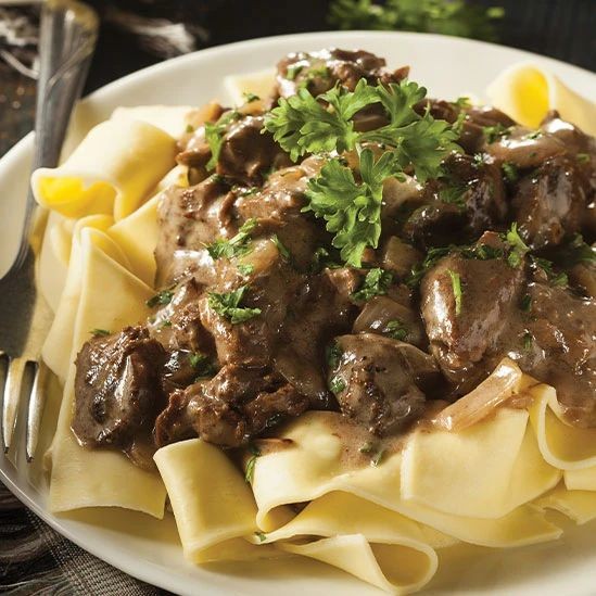 Beef Stroganoff with Egg Noodles