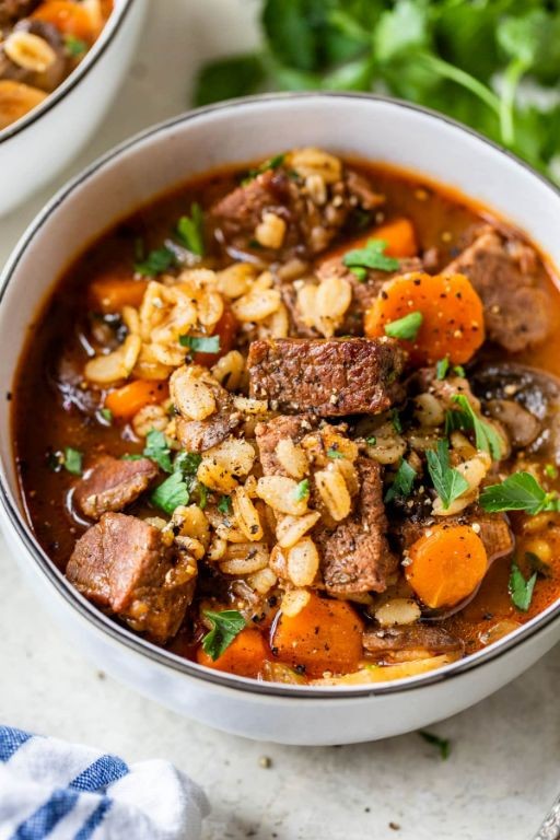 Beef and Barley Stew with Root Vegetables