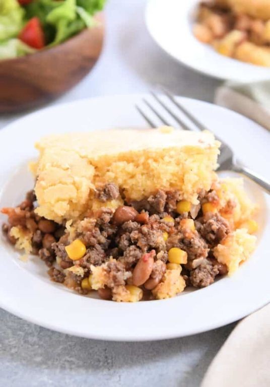 Beef and Cornbread Casserole