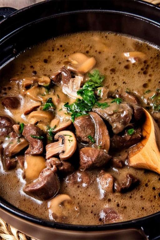 Beef and Mushroom Slow Cooker Casserole