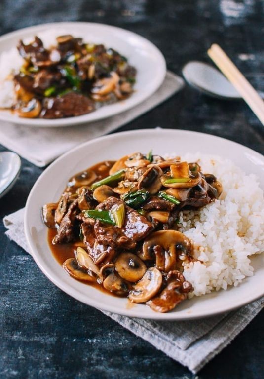 Beef and Mushroom Stir-Fry with Brown Rice