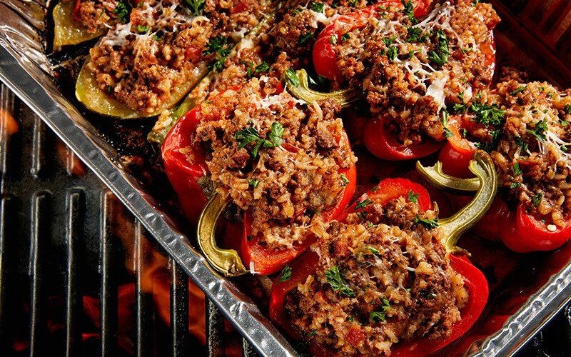 Beef and Zucchini Stuffed Peppers