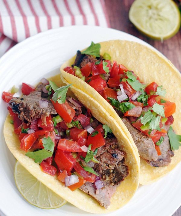 Beer-Marinated Steak Tacos with Fresh Pico de Gallo