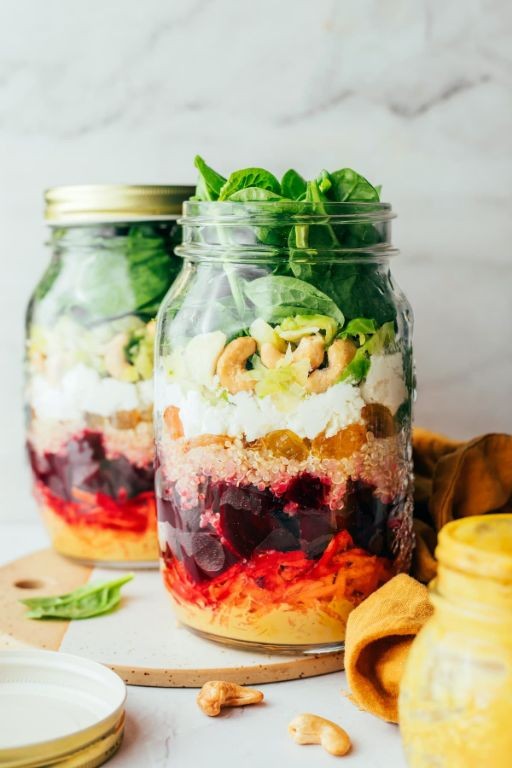Beet and Goat Cheese Mason Jar Salad