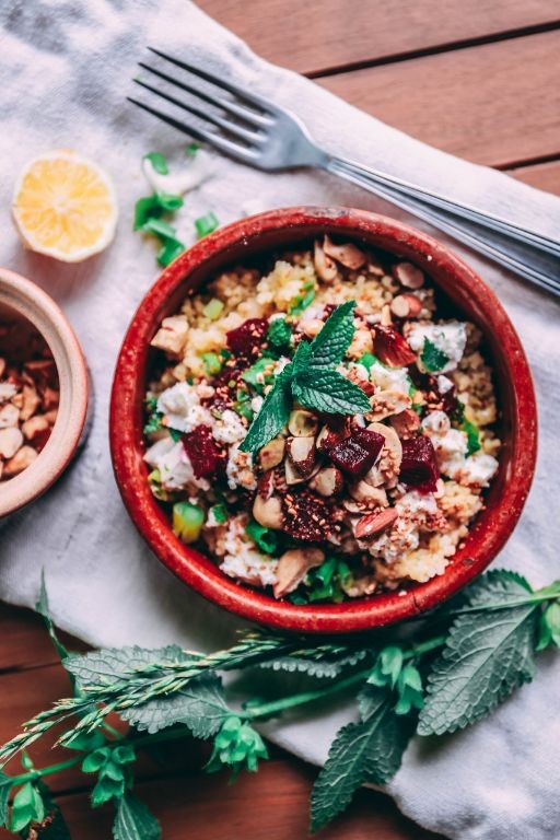 Beetroot and Bulgur Salad with Goat Cheese