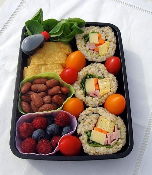 Bento Box with Sushi Rolls