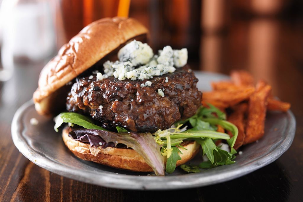 Bison Burgers with Blue Cheese