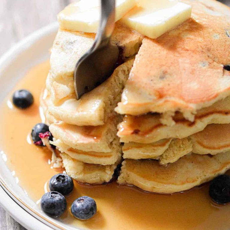 Bisquick Pancakes with Blueberry Compote