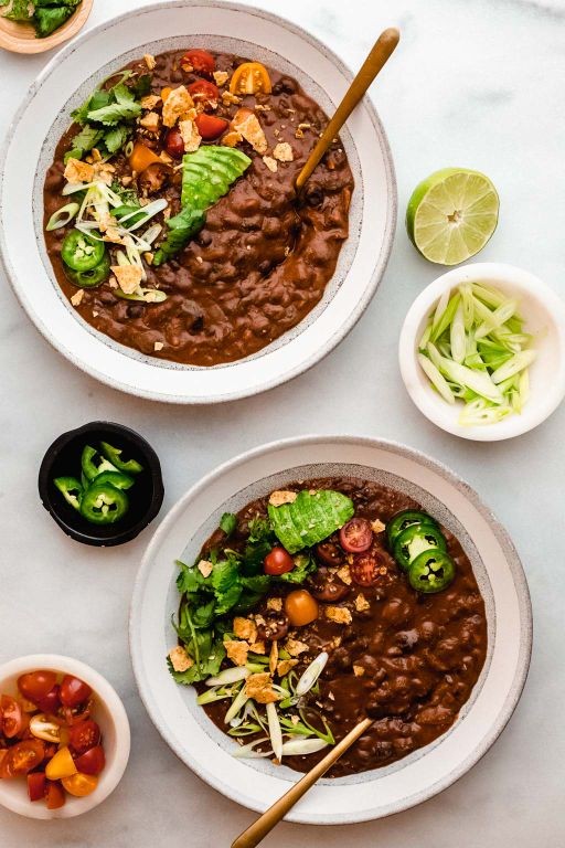 Black Bean Soup with Roasted Red Peppers